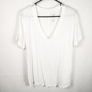 American Eagle Soft & Sexy V-Neck T-Shirt Women’s Medium White Modal Stretch Top
